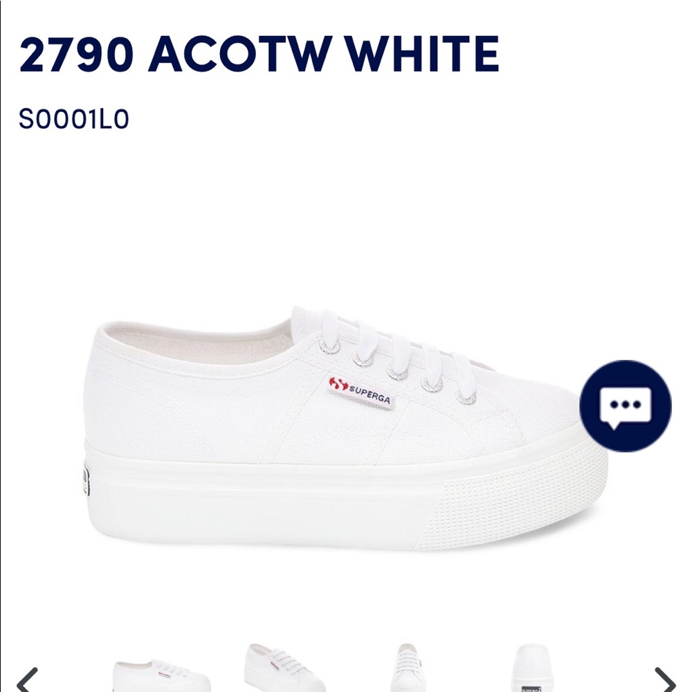 Superga white platform sneakers. New w/ tags. sz35